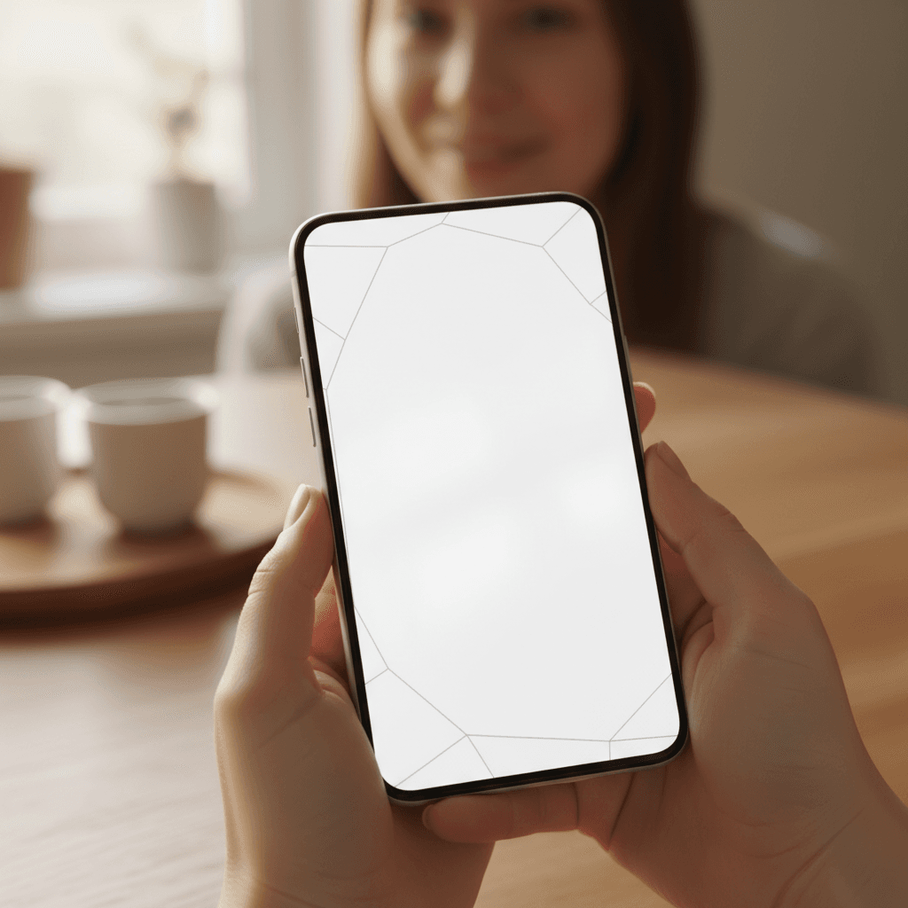 Hand holding a smartphone with blurred quote comparison on screen